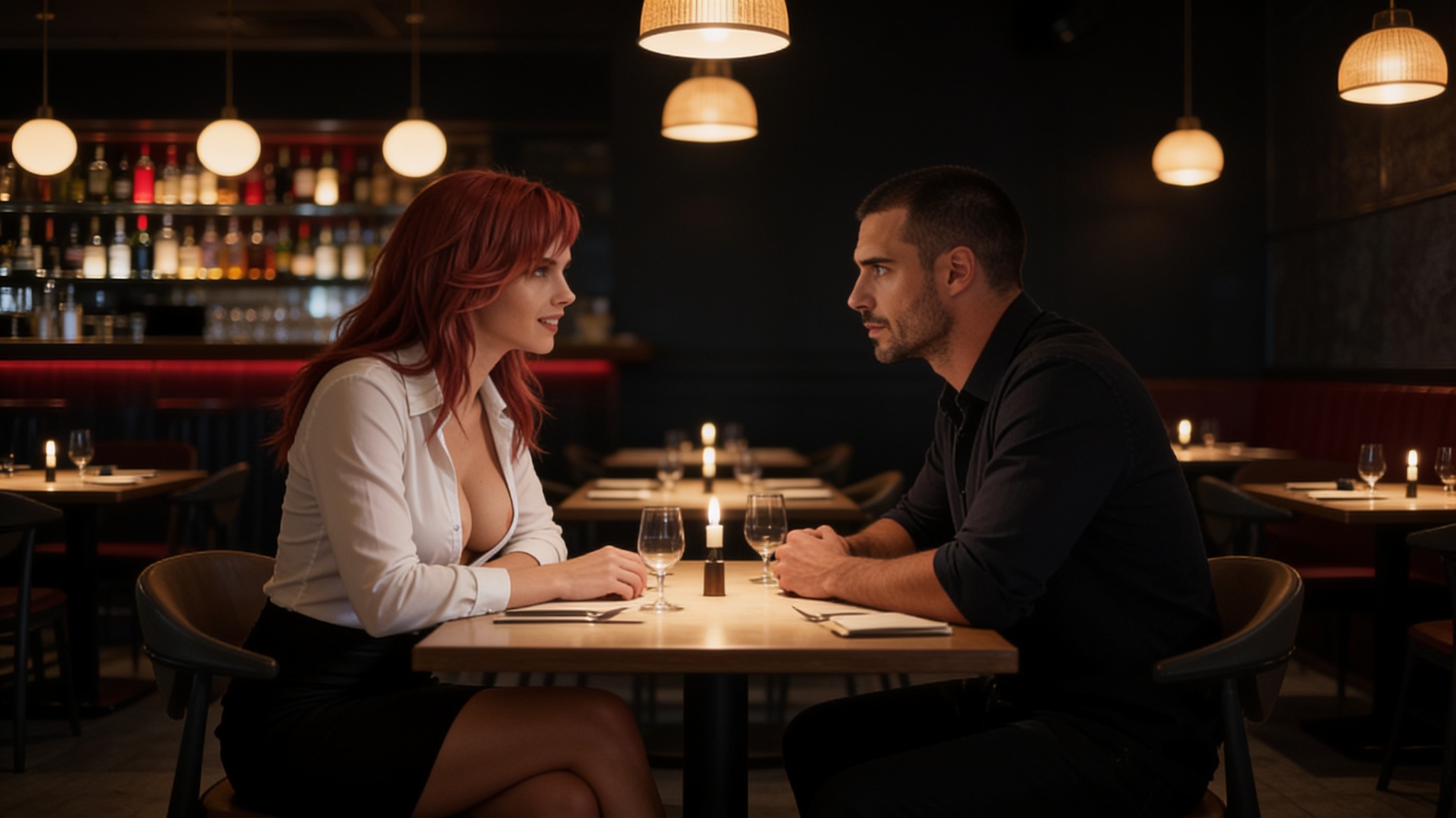 The protagonist listening to Vi during a personal conversation